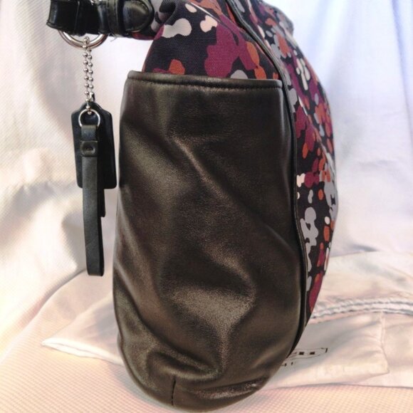 Coach Leather & Canvas Park Splatter Print Hobo Bag in Black Multicolor, EUC - Picture 8 of 15